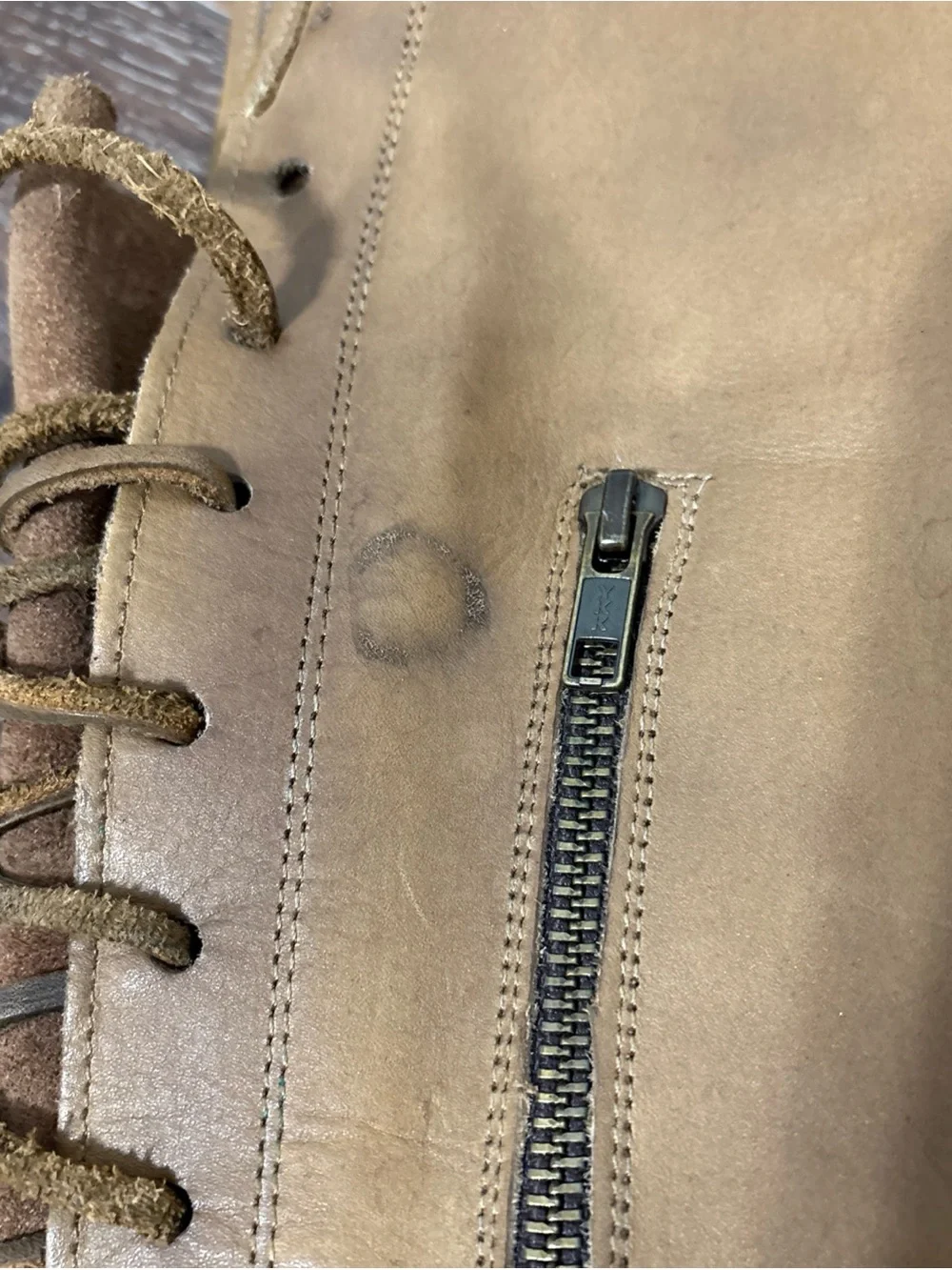Freebird by Steven Coal Women's Tan Leather Lace-Up Knee High Boots Size 8